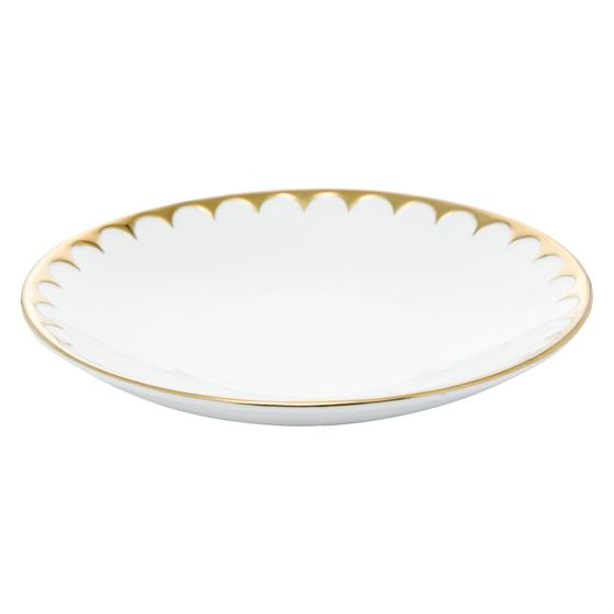 Imagem de Conjunto 6 Pratos Fundos Porcelana EGG Branco/Dourado- WOLFF