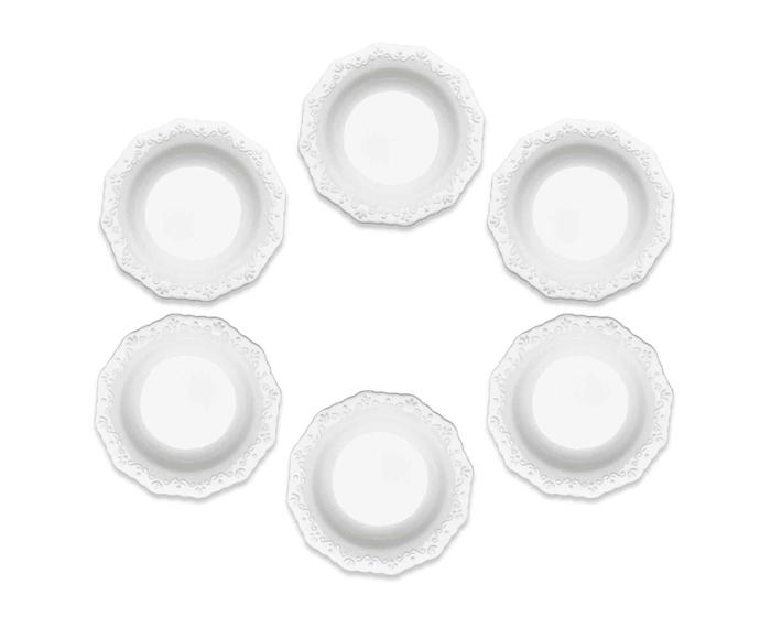 Imagem de Conjunto 6 Pratos Fundos Porcelana Fancy Branco Wolff