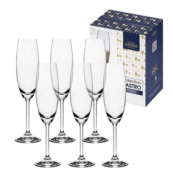 Imagem de Conjunto 6 taça champagne 220ml cristal soda vidro hauksrfat