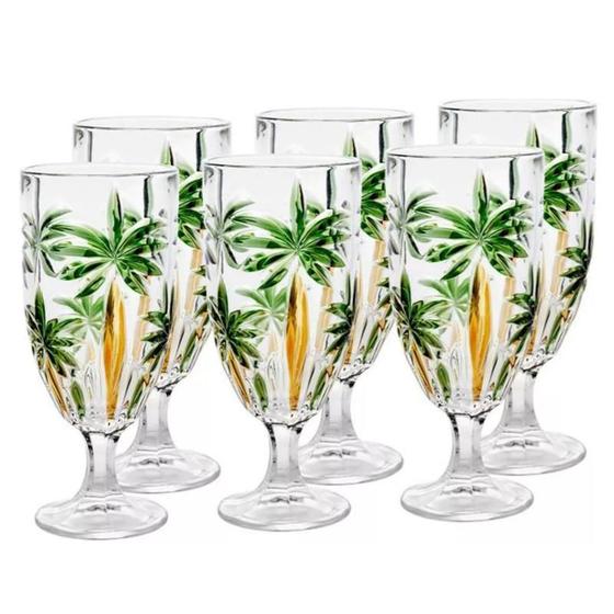 Imagem de Conjunto 6 Taças De 450Ml Cristal Wolff Palm Tree Coqueiros