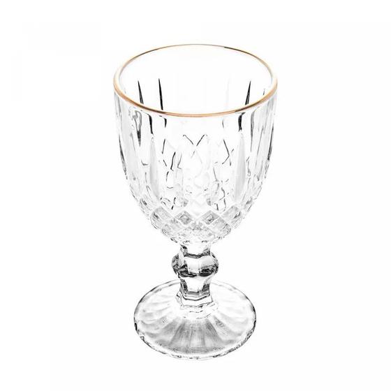 Imagem de Conjunto 6 Taças de Água de Vidro com Fio Dourado Greek 345ml 35692 - Wolff