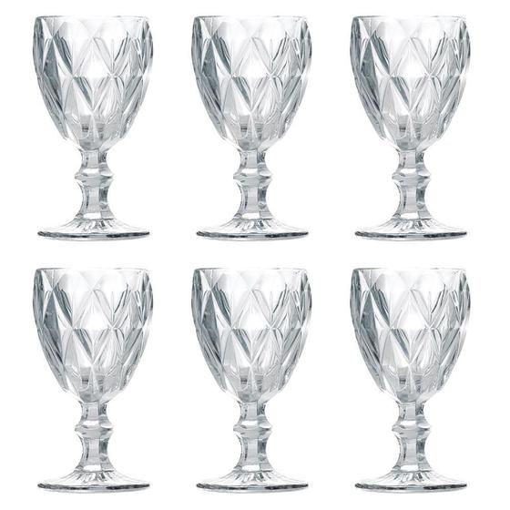 Imagem de Conjunto 6 Taças para Água de Vidro Diamond Lyor Transparente 325ml 