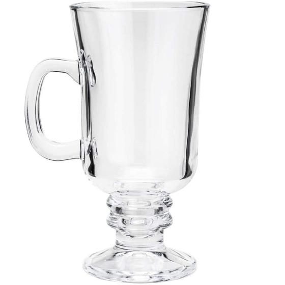 Imagem de Conjunto 6 Taças para Cappuccino com Alça Pé de Vidro 114ml