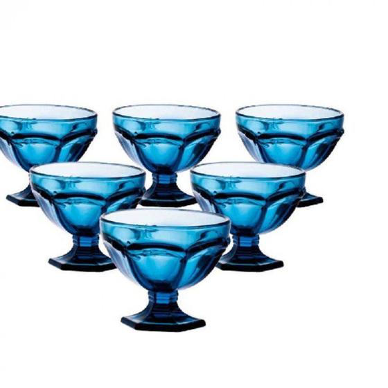 Imagem de Conjunto 6 Taças para Sorvete Borboleta 260ml Rojemac Azul