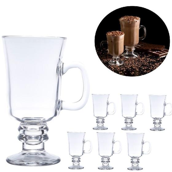 Imagem de Conjunto 6 taças xícaras canecas copos cappuccino café Lyor