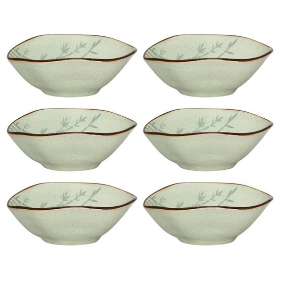 Imagem de Conjunto 6 Tigelas Bowls De Cerâmica Oxford Bambu 500ml Kit Completo