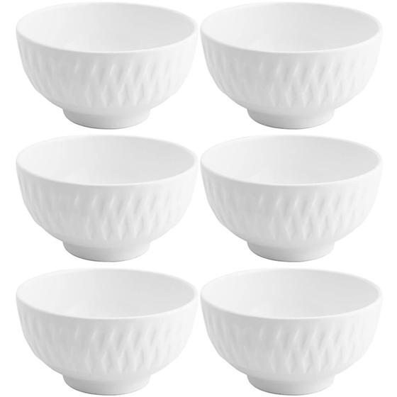 Imagem de Conjunto 6 Tigelas de Porcelana Brancas 270ml Ballon Lyor Cumbucas para Sobremesa Frutas