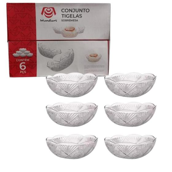 Imagem de Conjunto 6 Tigelas Sobremesa De Vidro 325ml Taças Tacinha