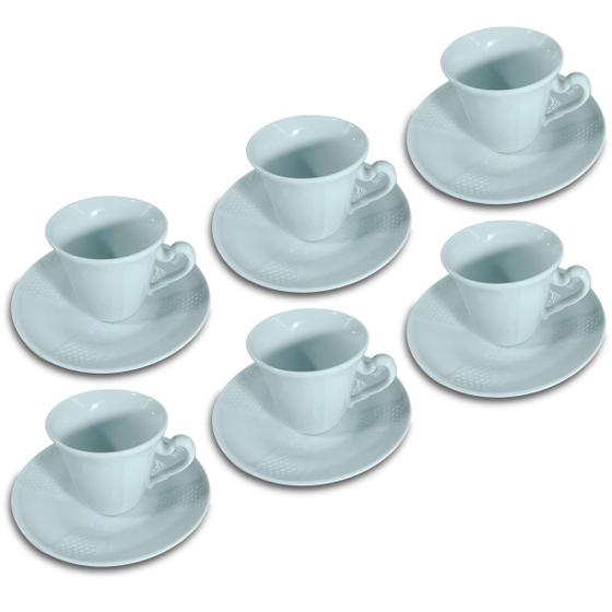 Imagem de Conjunto 6 Xícara Branca Porcelana Chá Café Pequena 80ml