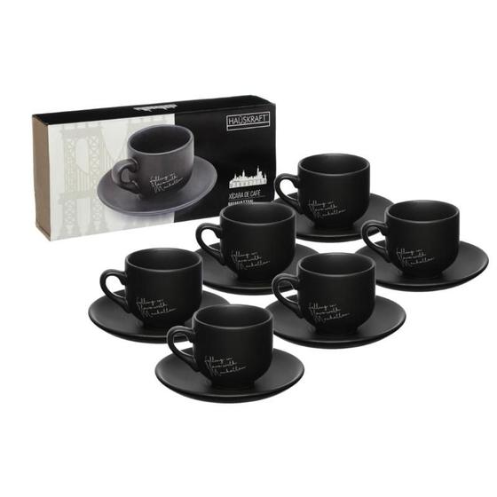 Imagem de Conjunto 6 Xícaras De Café Com Pires Em Porcelana 90ml