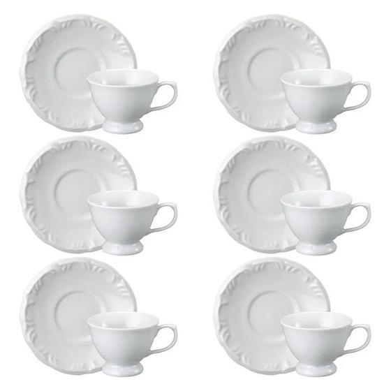 Conjunto 6 Xícaras Pomerode Café C/ Pires - Porcelana Schmidt Menor preço em Conjunto 6 Xícaras Pomerode Café C/ Pires - Porcelana Schmidt