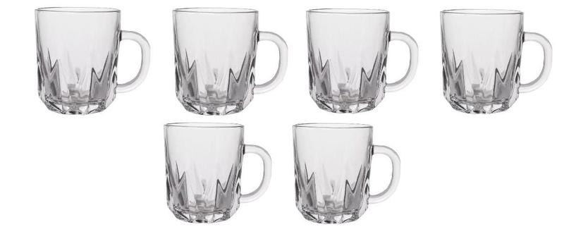 Imagem de Conjunto 6 Xícaras Vidro Chá Café Caneca Decorativo 70ml