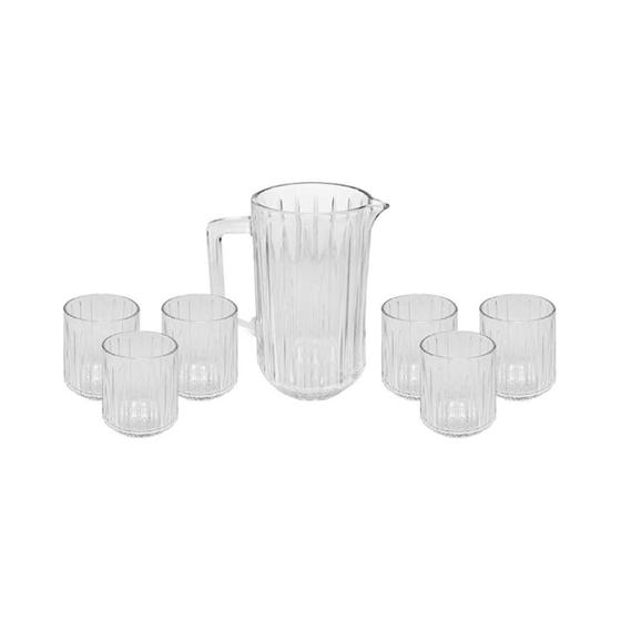 Imagem de Conjunto 7 Pçs Jarra com 6 Copos Cristal Bangkok 1,45L/300ml