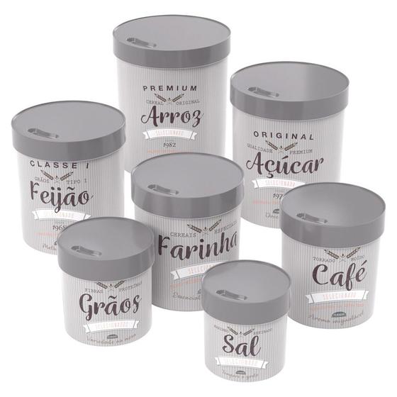 Conjunto 7 Potes Porta Mantimentos Com Rosca Retrô Menor preço em Conjunto 7 Potes Porta Mantimentos Com Rosca Retrô
