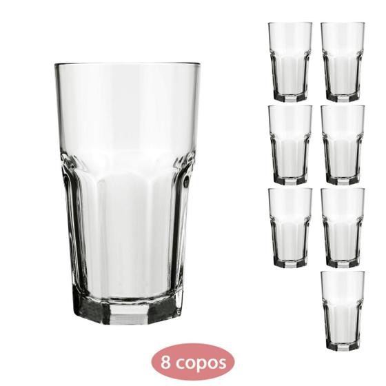 Imagem de Conjunto 8 Copos 340ml Vidro Bristol Nadir Suco Agua