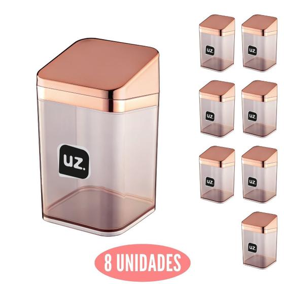 Imagem de Conjunto 8 Porta Algodão Slin Com Tampa Rose Banheiro UZ