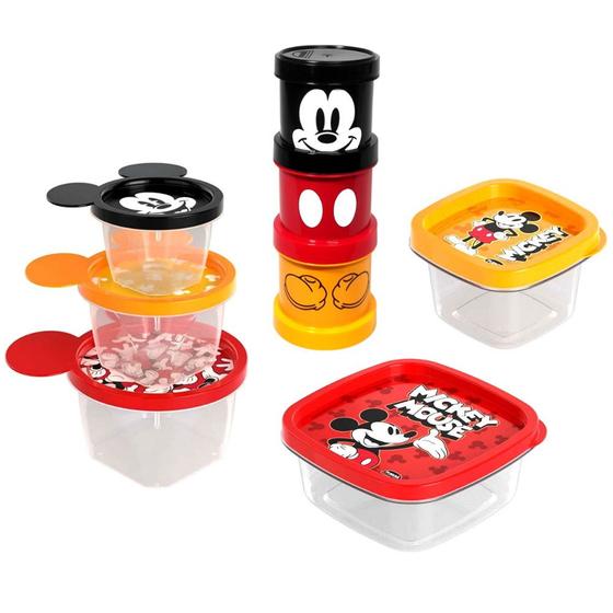 Imagem de Conjunto 8 Potes do Mickey para Cozinha Alimentos Temperos