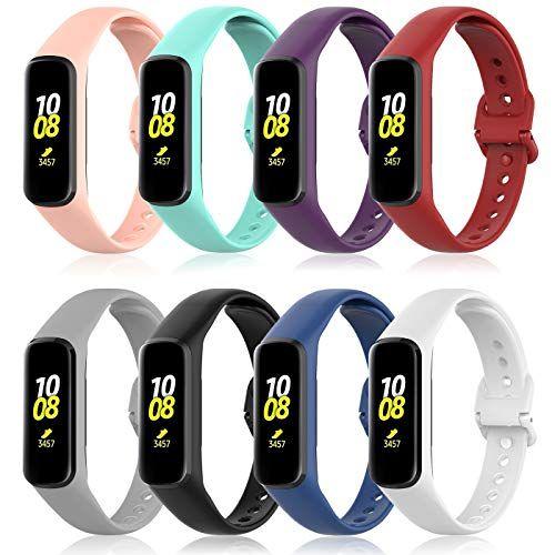 Imagem de Conjunto 8 Pulseiras de Silicone para Samsung Galaxy Fit2 - Compatível com Galaxy Watch Fit2 - Preto