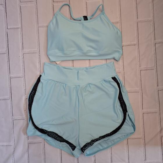 Imagem de Conjunto Academia Feminino Fitness Short duplo e Top c/ bojo