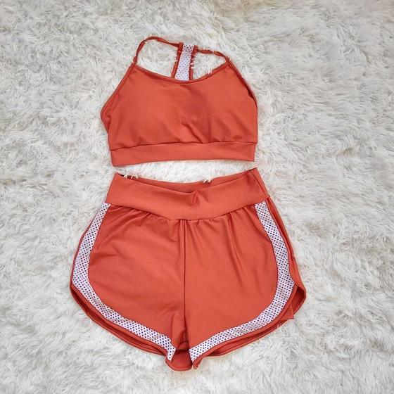 Imagem de Conjunto Academia Feminino Fitness Short duplo e Top c/ bojo