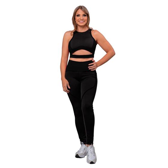 Imagem de Conjunto Academia Legging Cós Alto e Top Fitness Sem Bojo