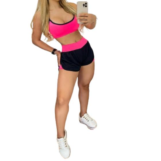 Imagem de Conjunto Academia Top com Bojo + Short Duplo Suplex Dry Fit