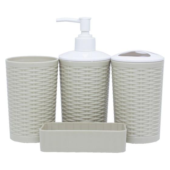 Imagem de Conjunto acessórios kit de banheiro e kit lavabo com 4 peças