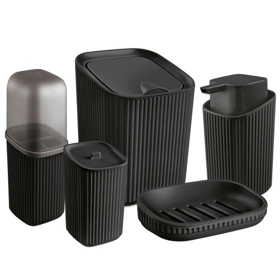 Imagem de Conjunto Acessórios p Banheiro Lavabo Kit Completo 5 Peças