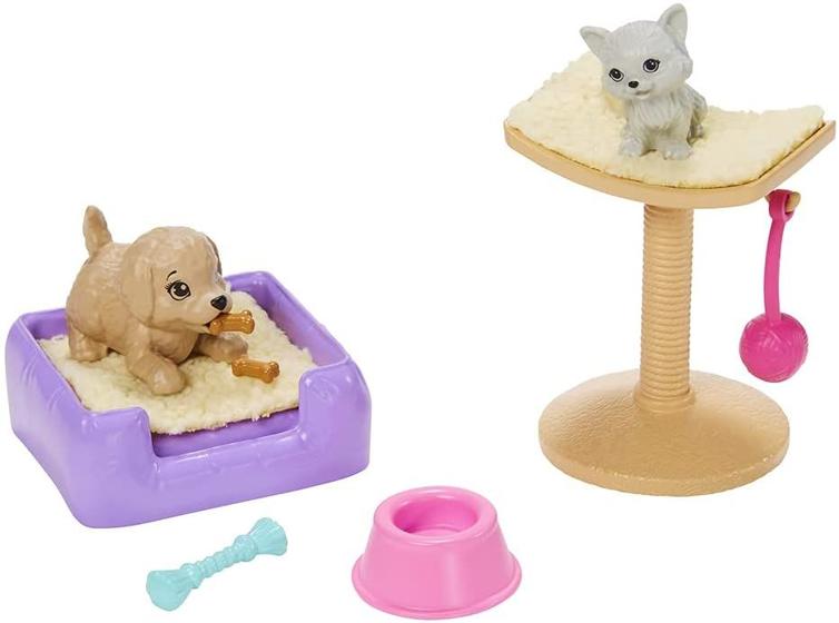 Imagem de Conjunto Acessórios Pet Barbie - Aventura Animal - Casa/Boneca - Cãozinho, Gatinho - 70 pcs