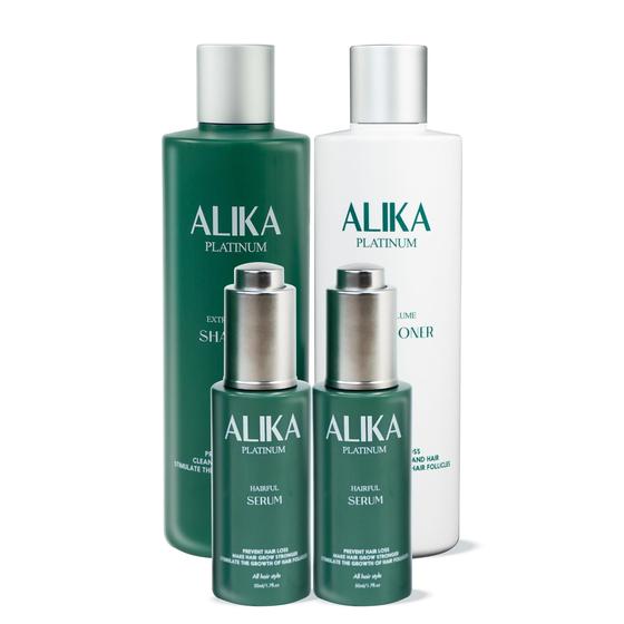 Imagem de Conjunto ALIKA para Cabelos: Shampoo, Condicionador e 2 Sérums para Crescimento
