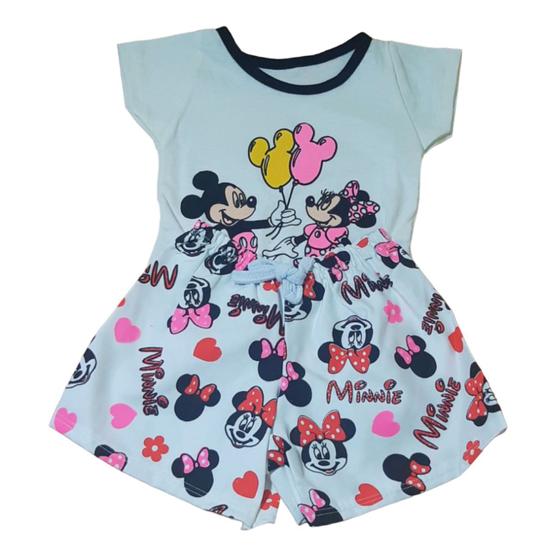 Imagem de Conjunto Aninha Para Bebê Com Estampa Blusa + Short Branco REF S207B