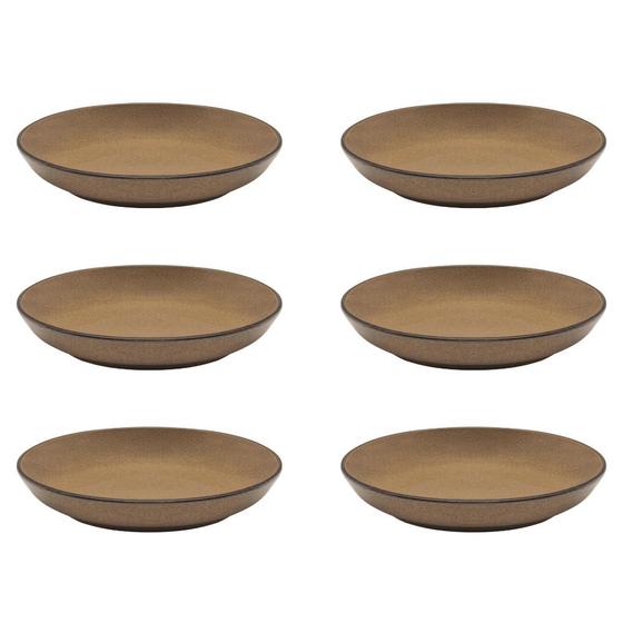 Imagem de Conjunto Aparelho De Jantar Oxford 06 Pratos Fundos 20,5cm Cerâmica Ocre