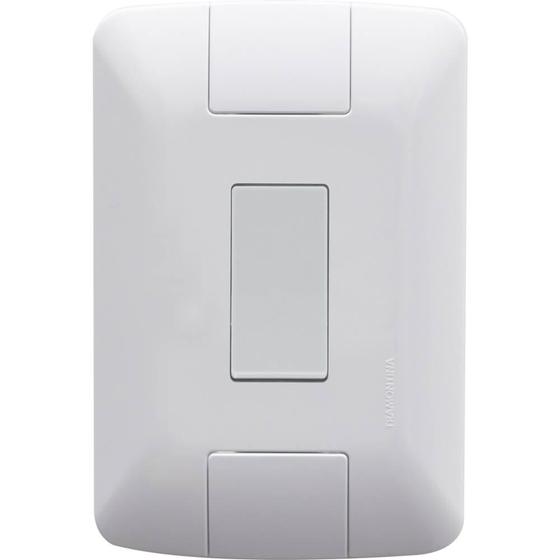 Imagem de Conjunto Aria Branco 4x2 com 1 Interruptor Simples de 6 Ampères e 250 Volts - 57241001 - TRAMONTINA