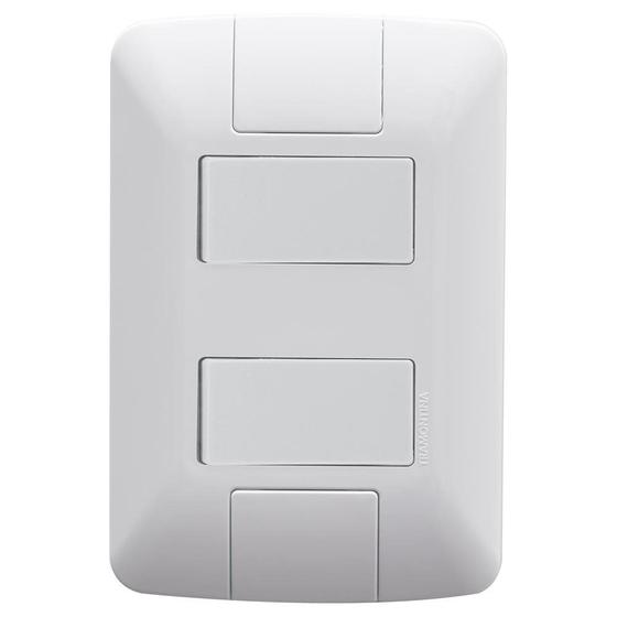 Imagem de Conjunto Aria com 2 Interruptores Simples 6A 250V Branco Tramontina