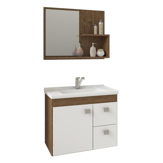 Conjunto Armário Para Banheiro 100% MDF Isa Com Espelheira E Pia Mgm Móveis Amêndoa/Branco é boa?