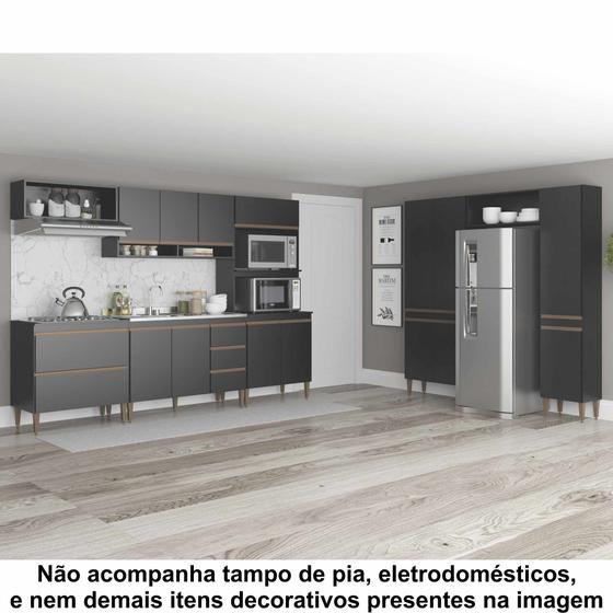 Imagem de Conjunto armários de cozinha modulada 8 peças 2,80m + 1,60m CJ30-018 Semplicitá Móveis