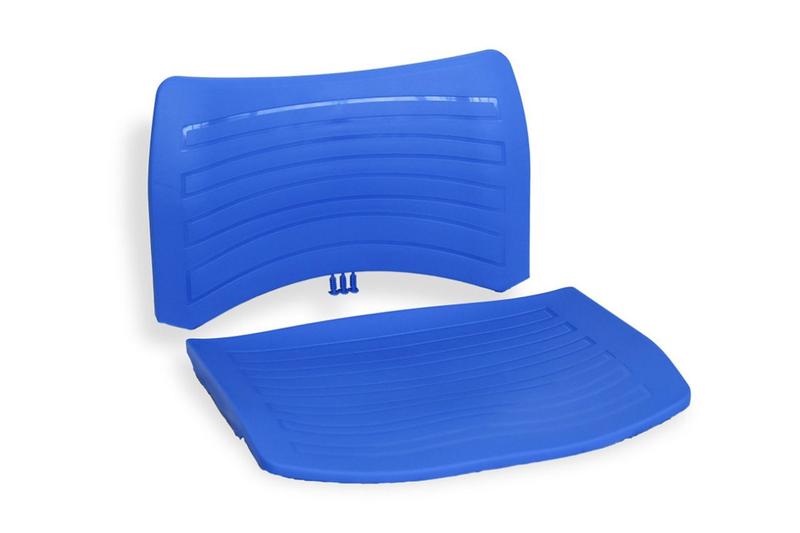 Imagem de Conjunto Assento Encosto Plástico Iso Colorida Cadeira Fixa/Longarina Azul