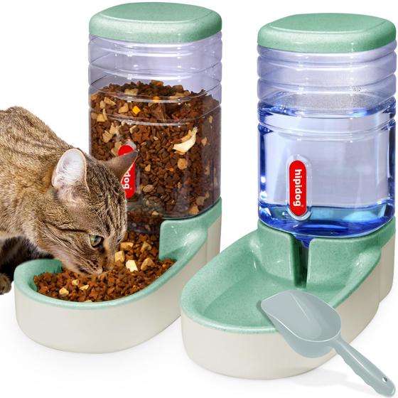Imagem de Conjunto automático de comedouro e bebedouro para animais de estimação de 3,8 litros para animais de estimação pequenos e médios