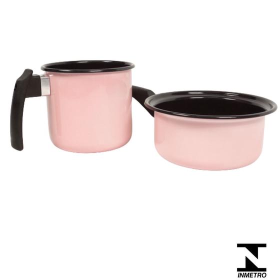 Imagem de Conjunto Baby 2 pçs Rosa Esm. Indução Cooktop Elétrico a gás