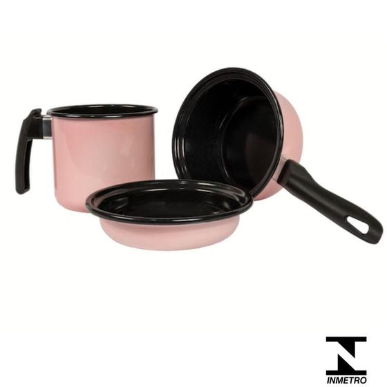 Imagem de Conjunto Baby 3 Pçs Rosa Esm. Indução Cooktop Elétrico A Gás