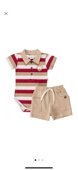 Imagem de Conjunto Baby Body Listras Vermelhas