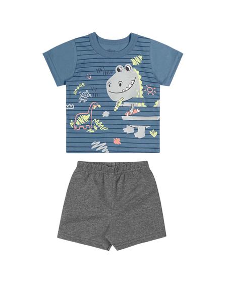 Imagem de Conjunto Baby Menino Camiseta Bermuda Infantil Elian