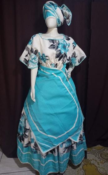 Imagem de Conjunto Baiana Luxo Linho  plus size 4 Peças Umbanda Candomble Roupa de Santo