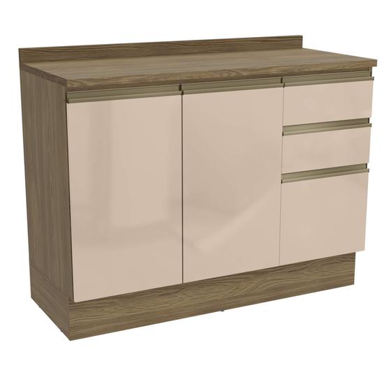 Imagem de Conjunto Balcão 2 portas 3 gavetas com tampo CB1043 Linha Curve Kappesberg