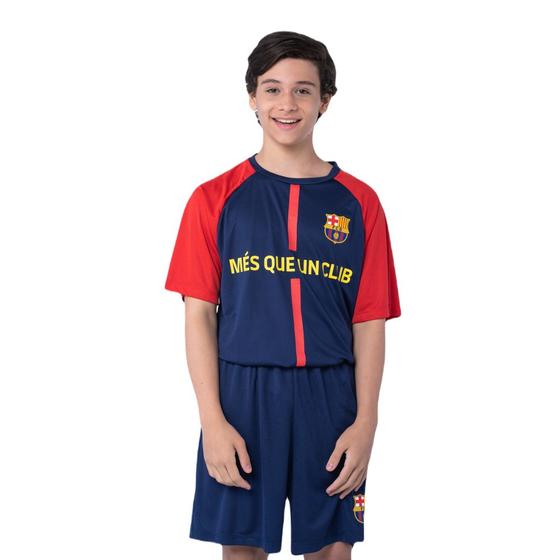 Imagem de Conjunto Barcelona Jogador Símbolo - Camisa + Bermuda - Infantil