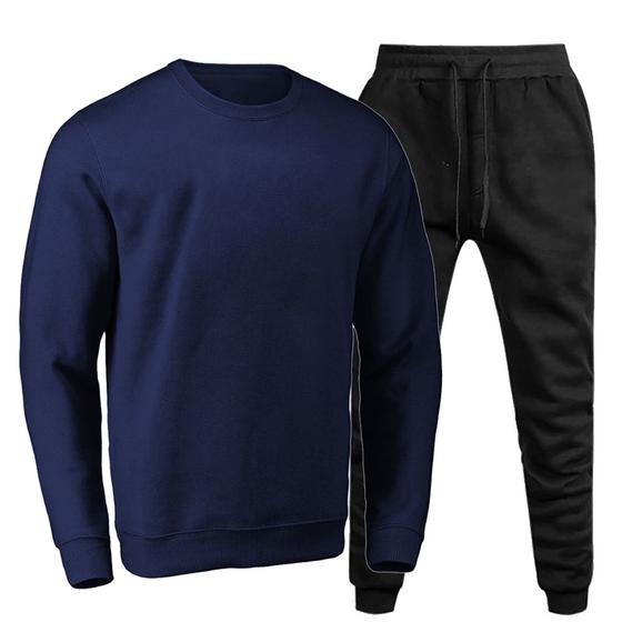 Imagem de Conjunto Básico Calça Com Ajuste Na Cintura Amanda Block Moletom Gola Redonda