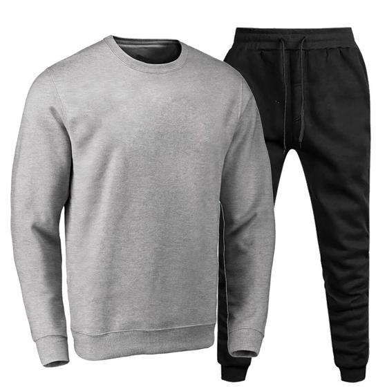 Imagem de Conjunto Básico Calça Com Ajuste Na Cintura Amanda Block Moletom Gola Redonda