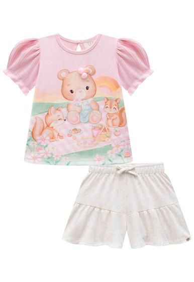 Imagem de Conjunto Bata Canelado Maui com Shorts Infanti