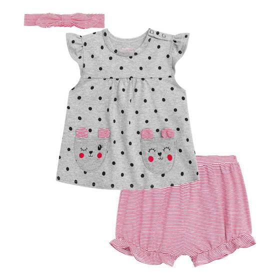 Imagem de Conjunto Bata de Bolinha e Shorts Listrado com Faixa