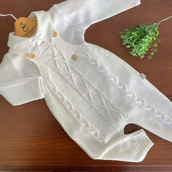 Conjunto Batizado de tricot Rubi Branco Boneco de Neve Menor preço em Conjunto Batizado de tricot Rubi Branco Boneco de Neve